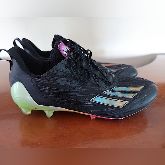 Adidas Adizero Mens Size 12 Football Cleats Big Mood Athletic Black Emoji Shoes - Picture 2 of 7